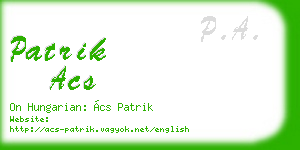 patrik acs business card
